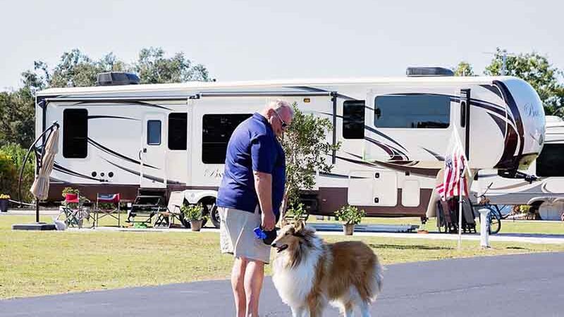 Man-With-Dog-Camper